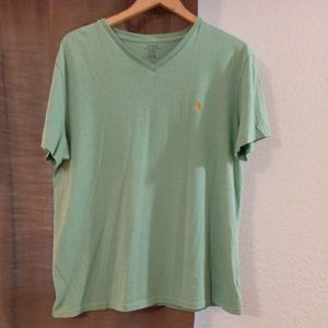 Men's Polo Ralph Lauren Soft Cotton Vneck Short Sleeve Light Green T-Shirt Large